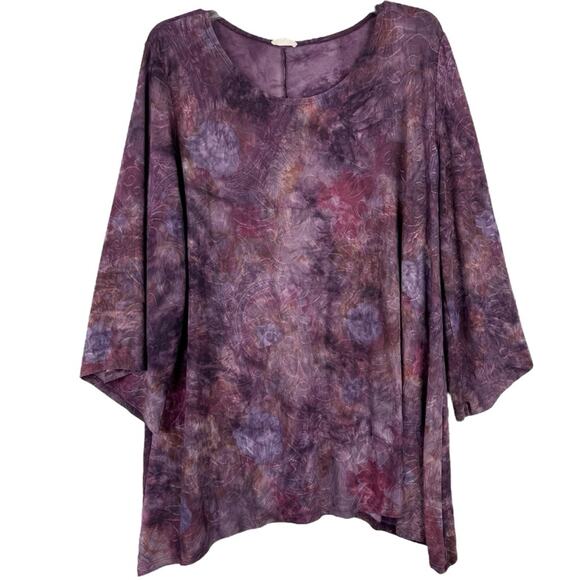 Vintage Purple Whimsigoth Witchycore Textured Stretch Drapey Asymmetric Top XL - Picture 1 of 12